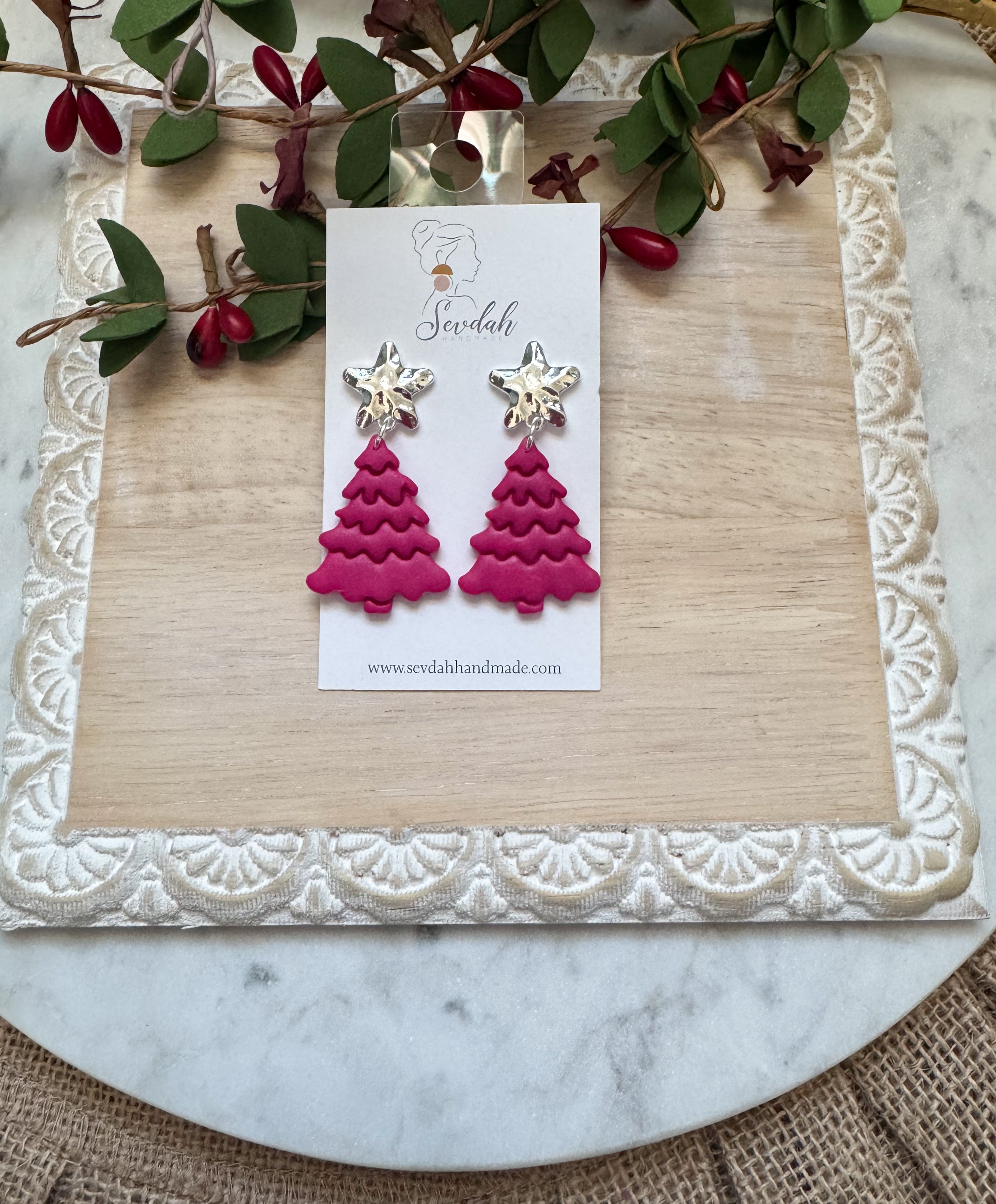 Christmas dangle earrings