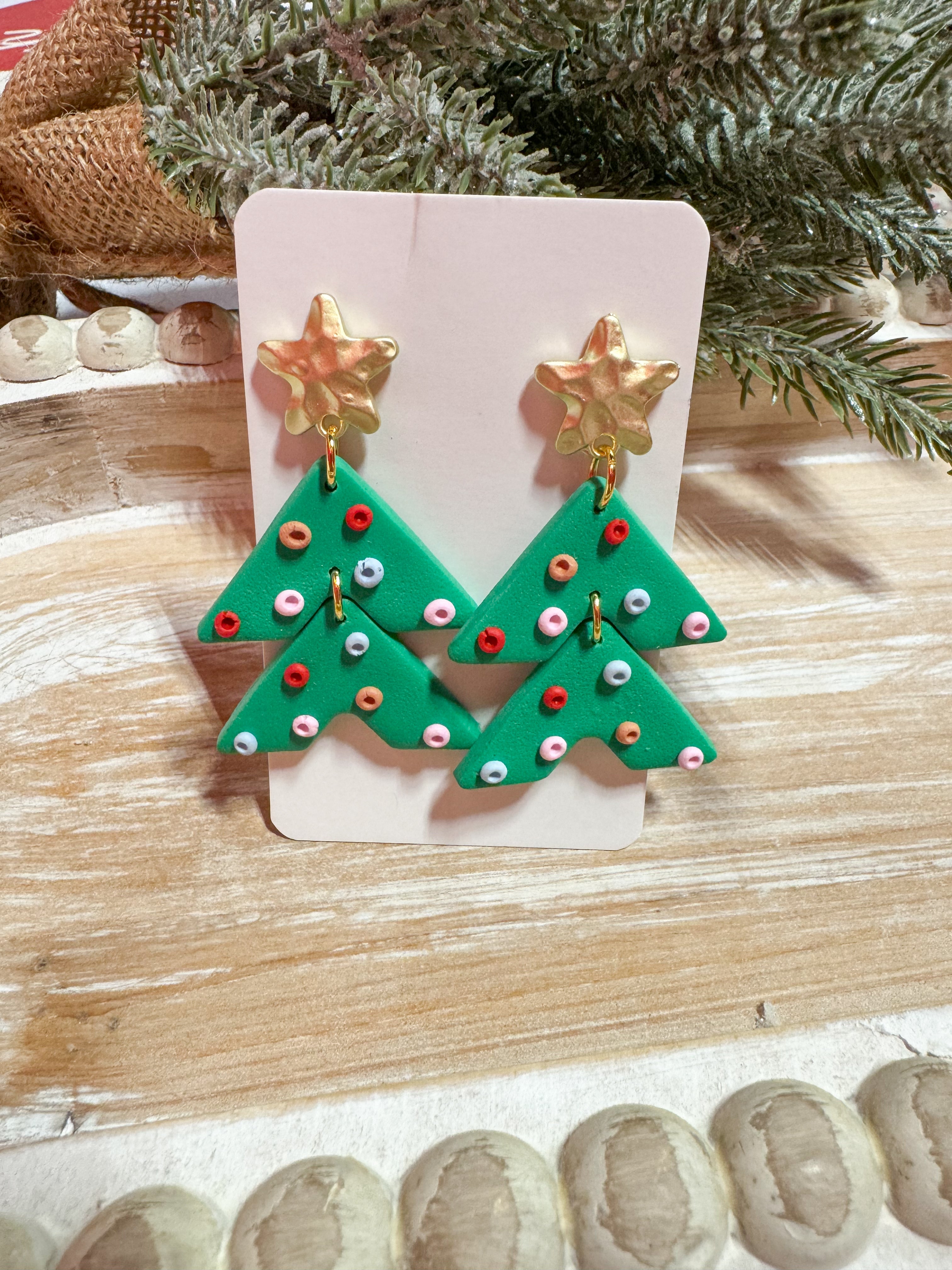 Christmas dangle earrings