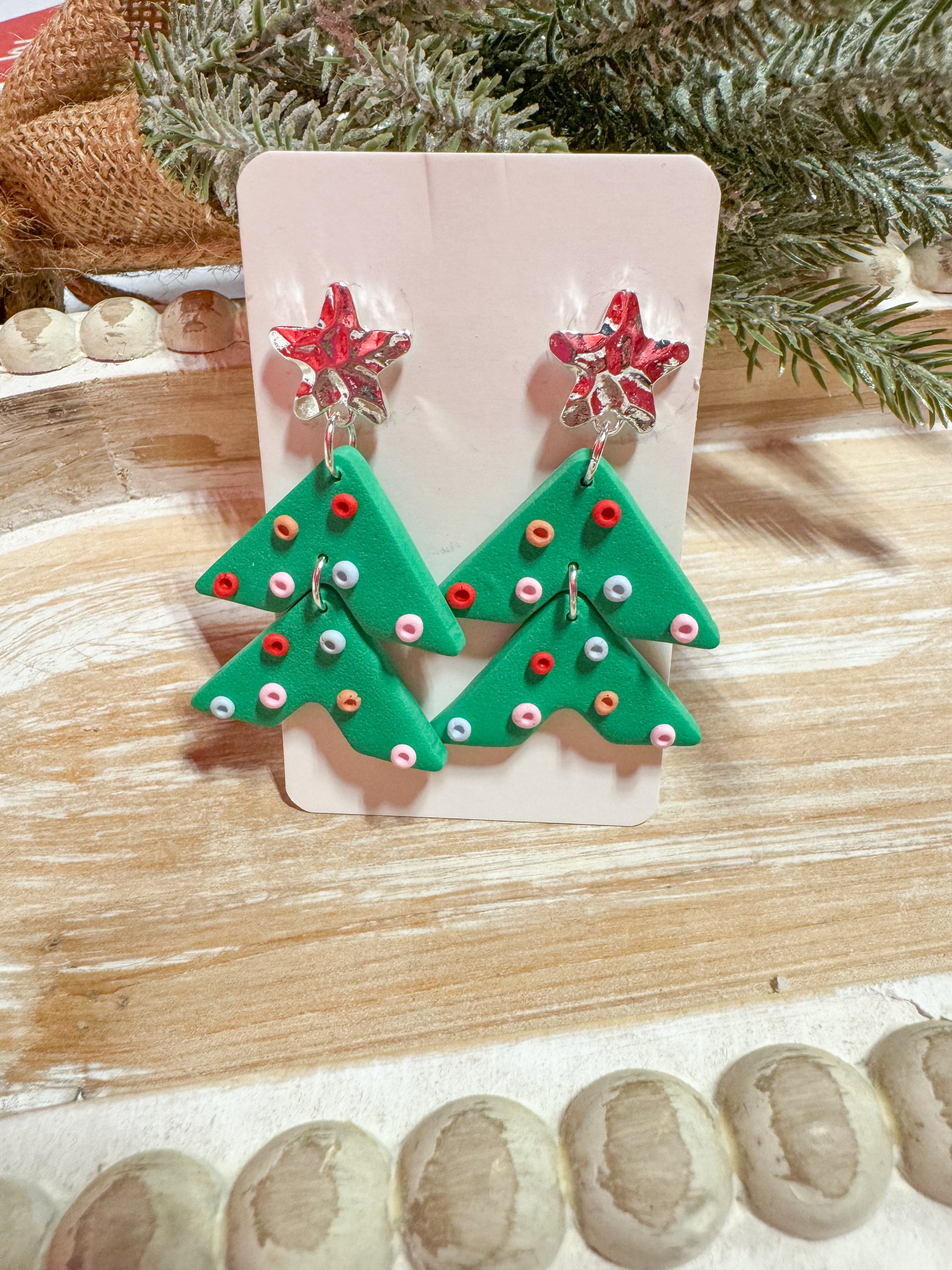 Christmas dangle earrings