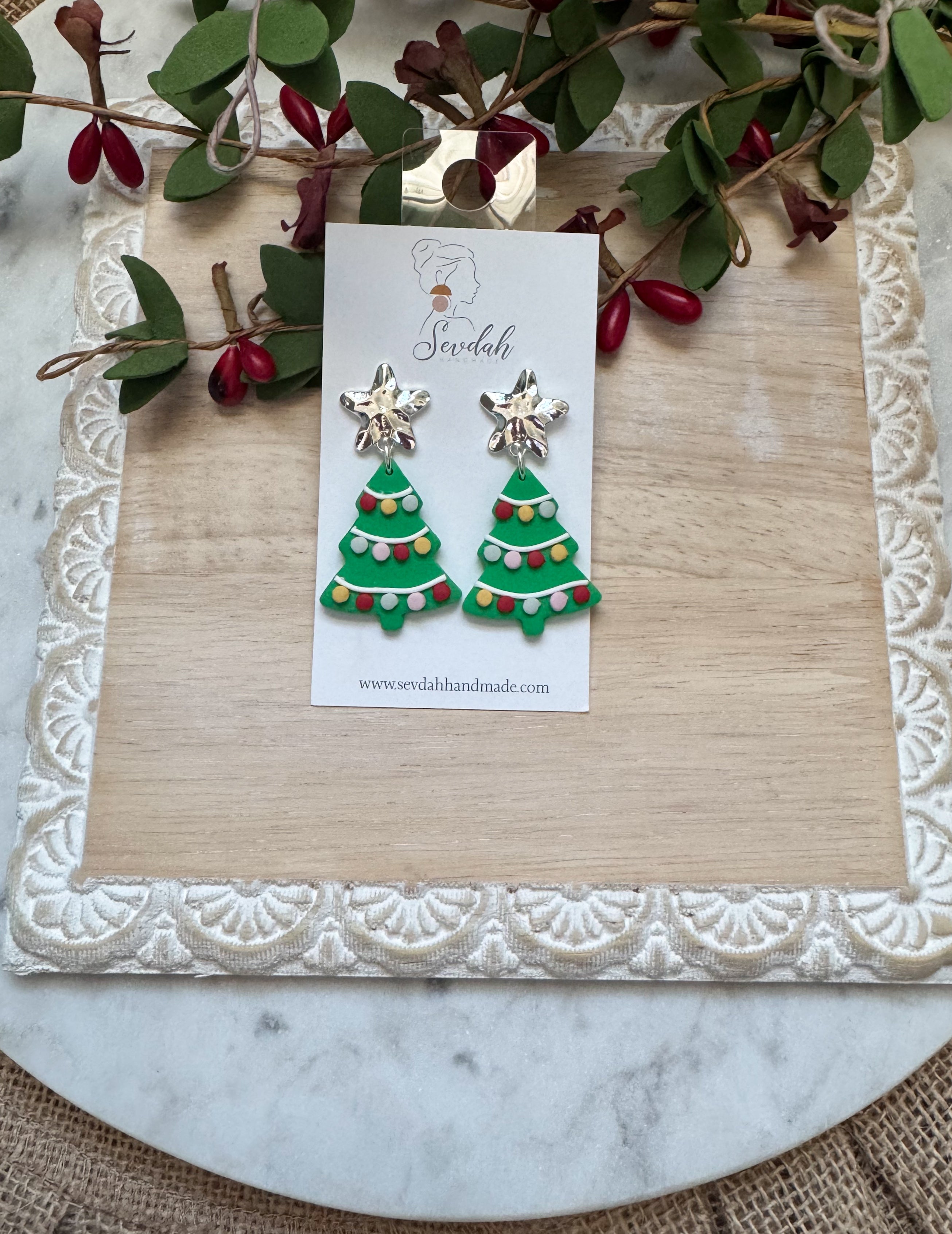 Christmas dangle earrings