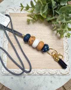 Navy and gold lanyard