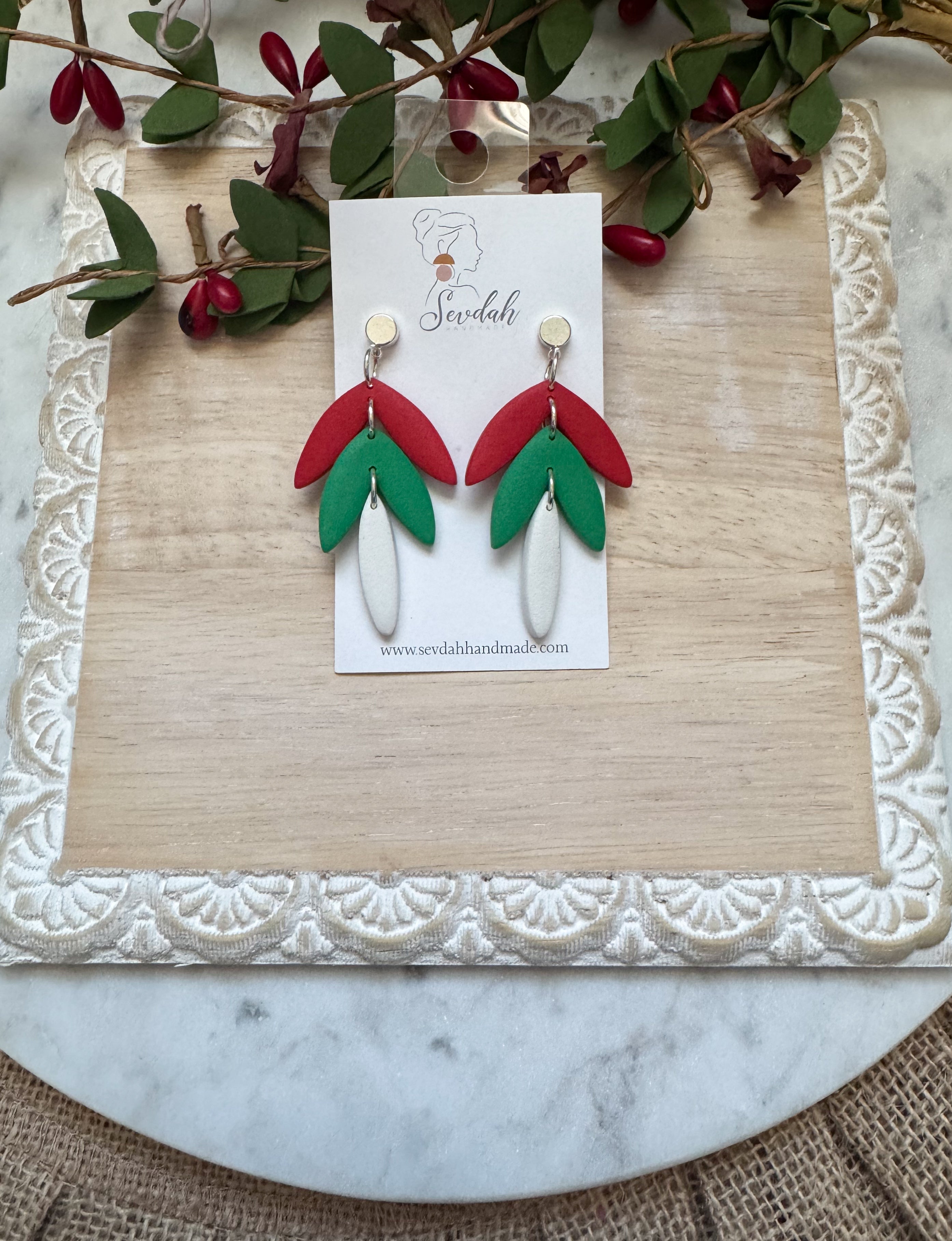 Christmas dangle earrings