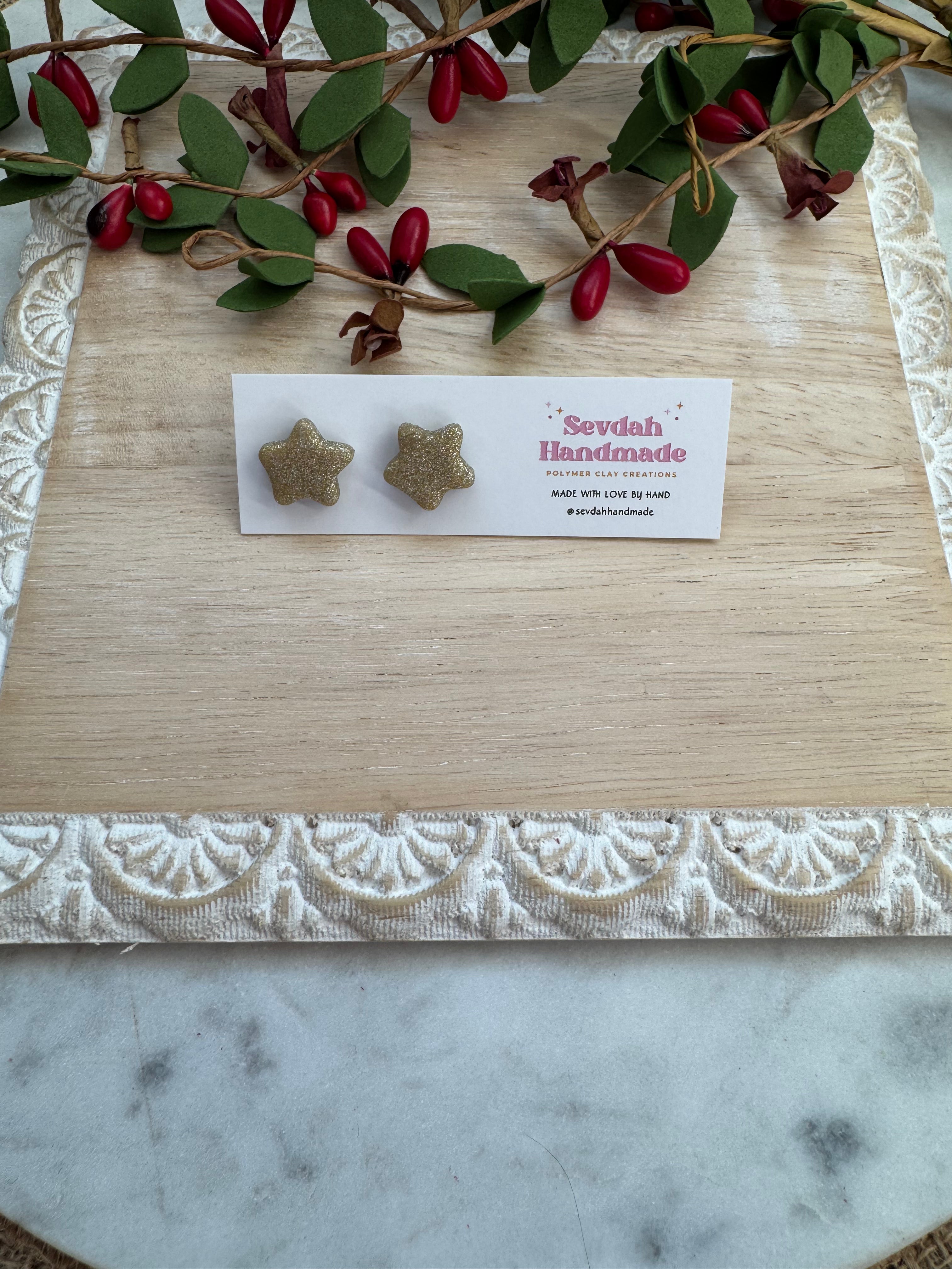 Christmas star studs