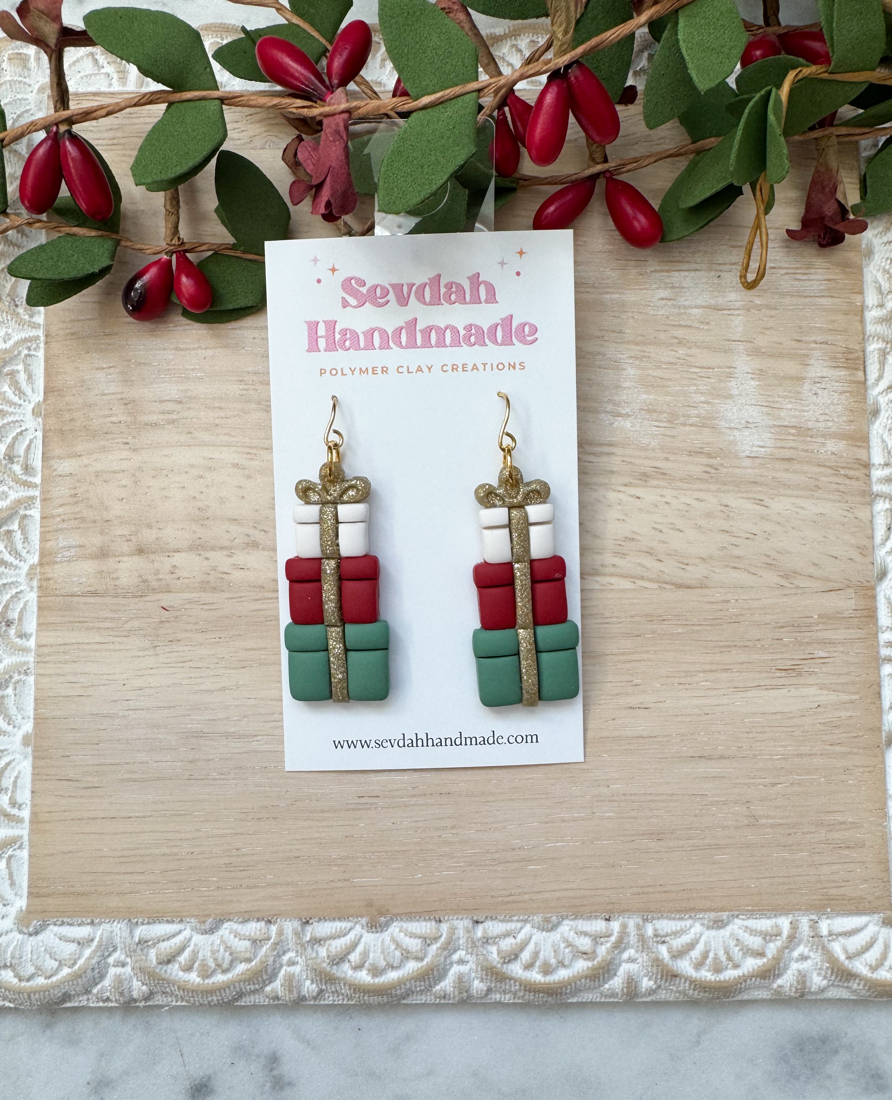 Christmas present stack