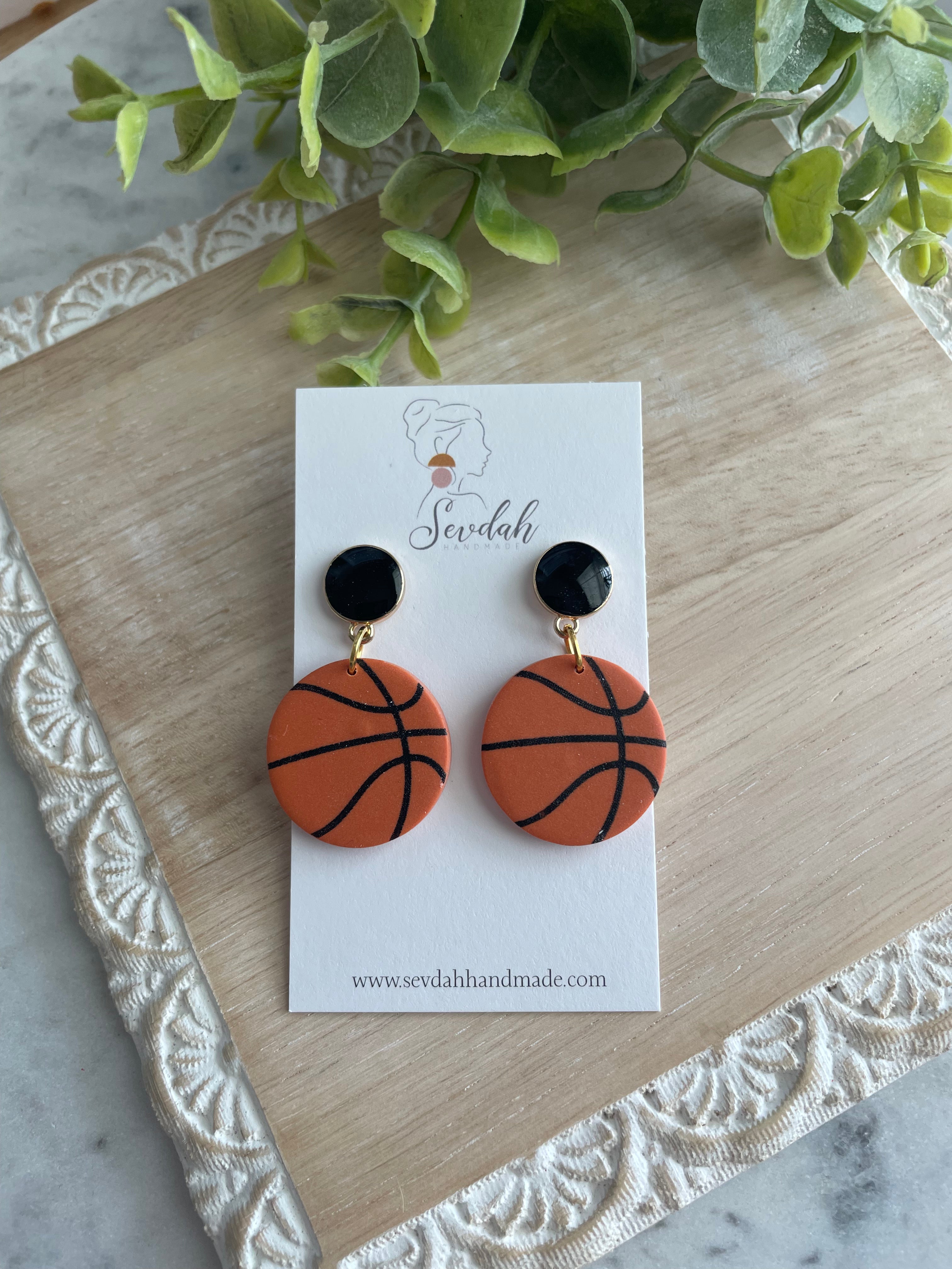 Basketball earrings