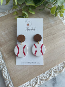 Baseball earrings